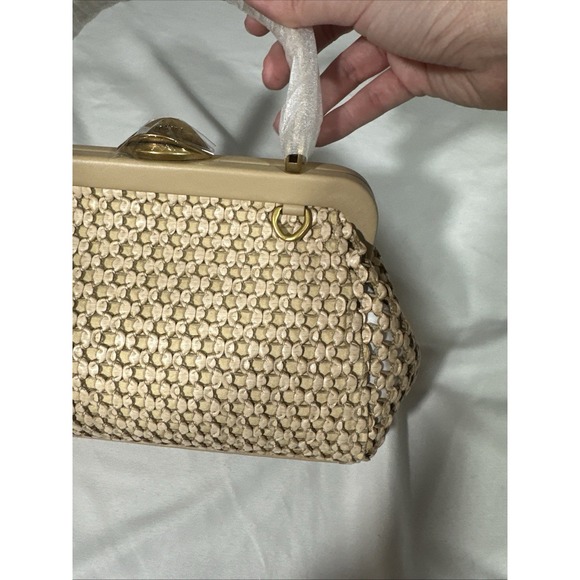 NWT $498 Cult Gaia ZUMA Small Crossbody Bag In Sand And Gold - Picture 7 of 13